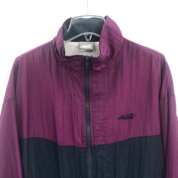 Avia Vintage Womens Windbreaker Track‎ Jacket Purple Blue Colorblock L - Picture 3 of 7
